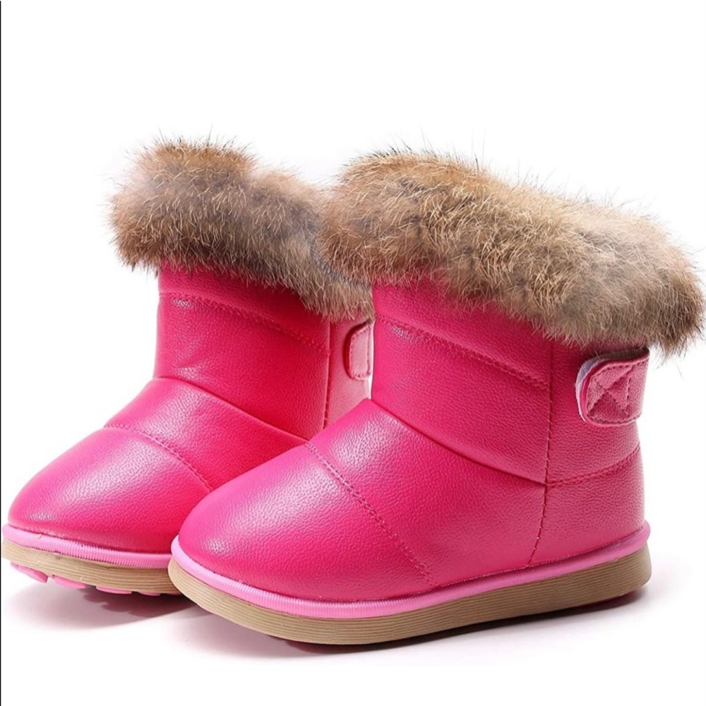 CIOR Merence Cozy Fur Trim Toddler Girls Pink Snow Boots Size 9.5